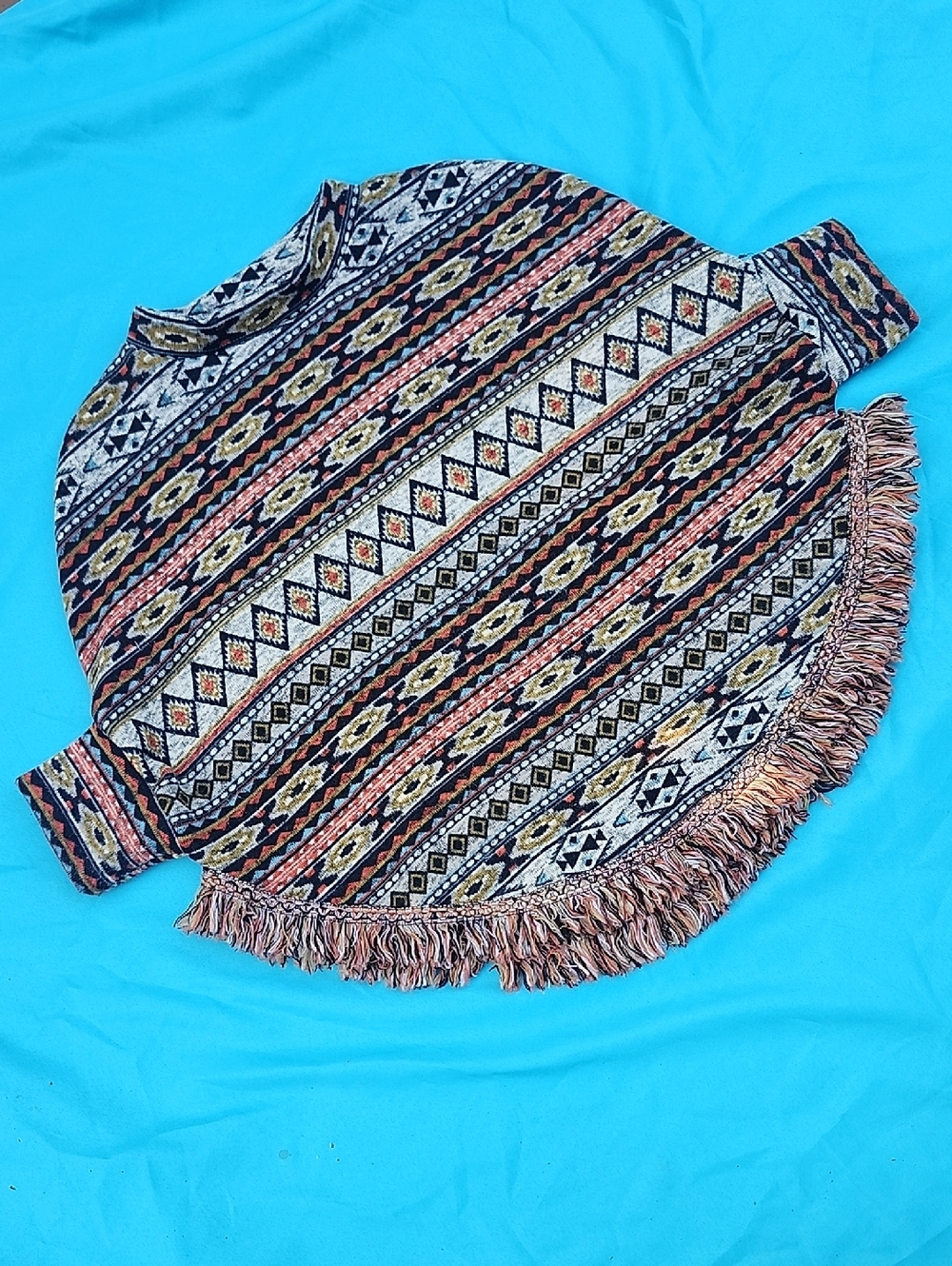 Aztec / Native Deco Poncho Sweater!